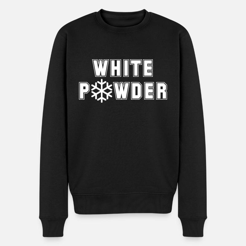 neige poudreuse blanche - Pull Premium bio Homme - noir