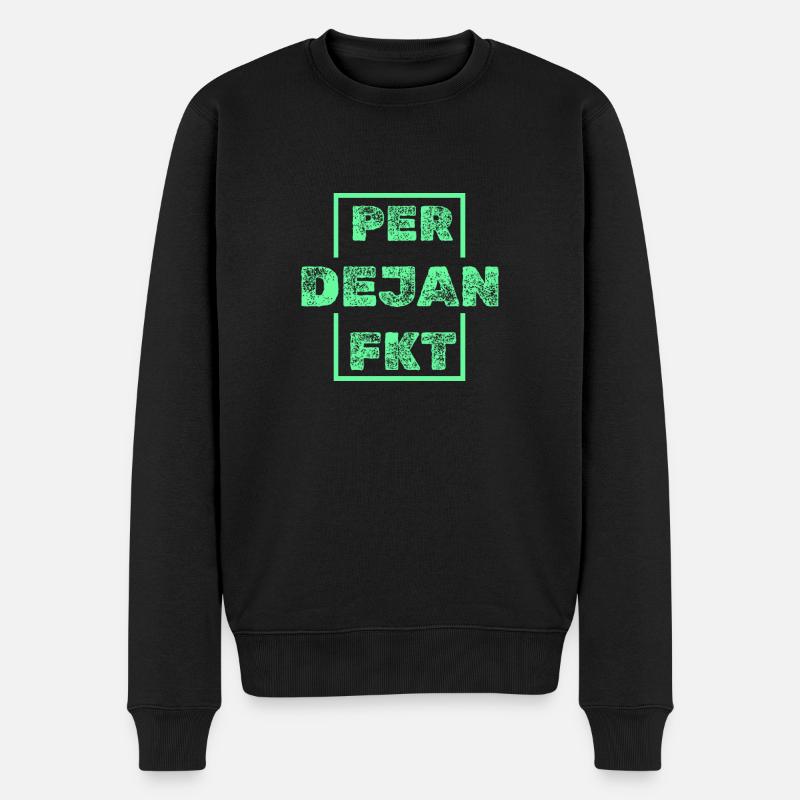 Dejan Dejan - Männer Premium Bio Pullover - Schwarz