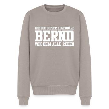 Bernd Name Design - Männer Premium Bio Pullover - Taupe - Vorne - Nico (187cm)