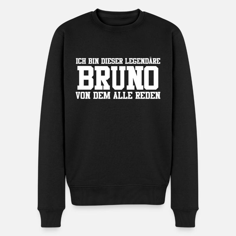 Bruno Name Design - Männer Premium Bio Pullover - Schwarz