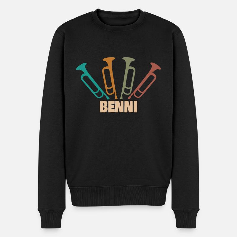 Benni als Tube - Männer Premium Bio Pullover - Schwarz