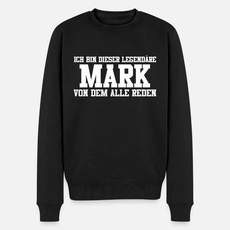 Mark Name Design - Männer Premium Bio Pullover - Schwarz