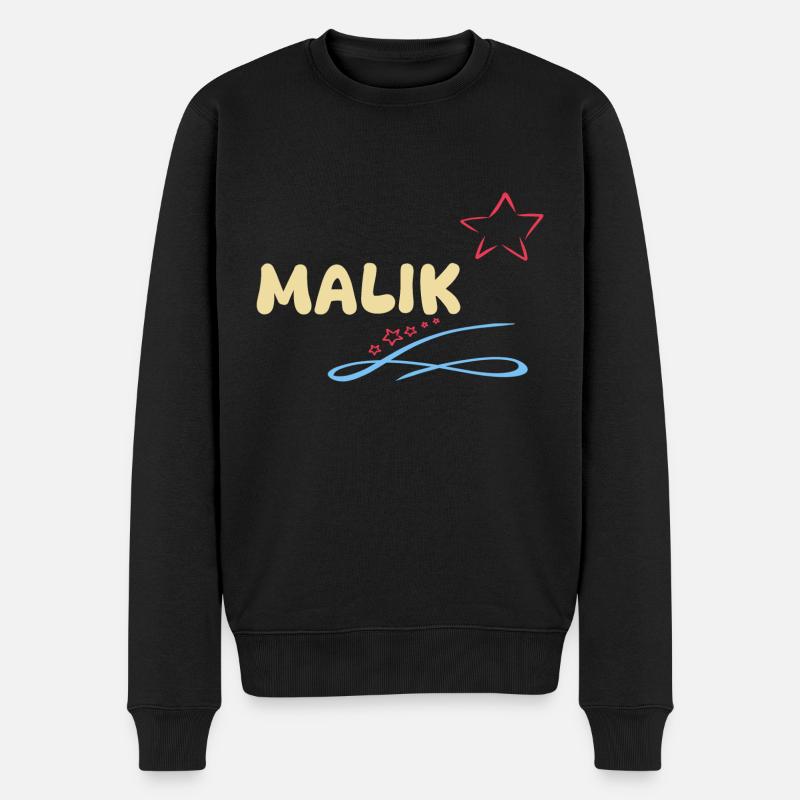 Geschenk für Malik - Männer Premium Bio Pullover - Schwarz