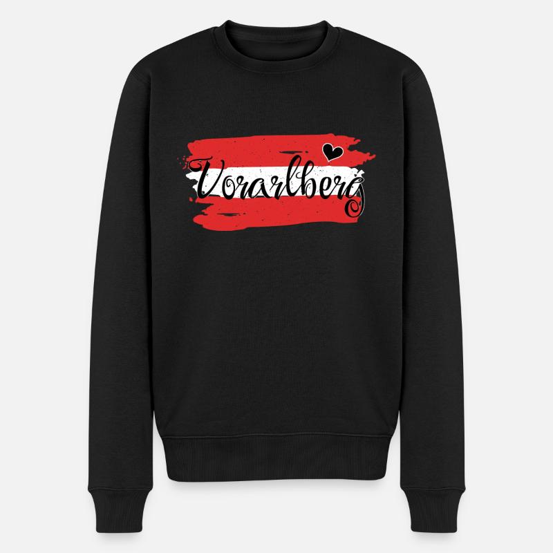 Flagge Österreich Vorarlberg - Männer Premium Bio Pullover - Schwarz