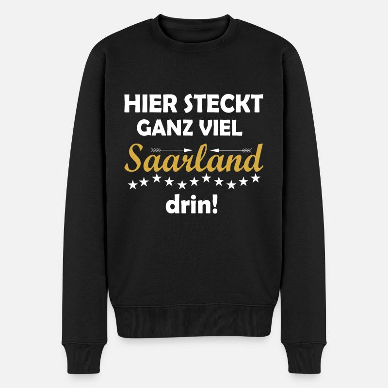 Saarland Saarländer Spruch Sprüche Geschenk - Männer Premium Bio Pullover - Schwarz