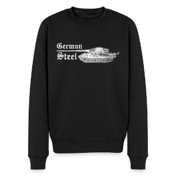 Tiger Panzer 2. Weltkrieg 1943 Panzerfahrer Soldat - Männer Premium Bio Pullover - Schwarz - Vorne - Nico (187cm)
