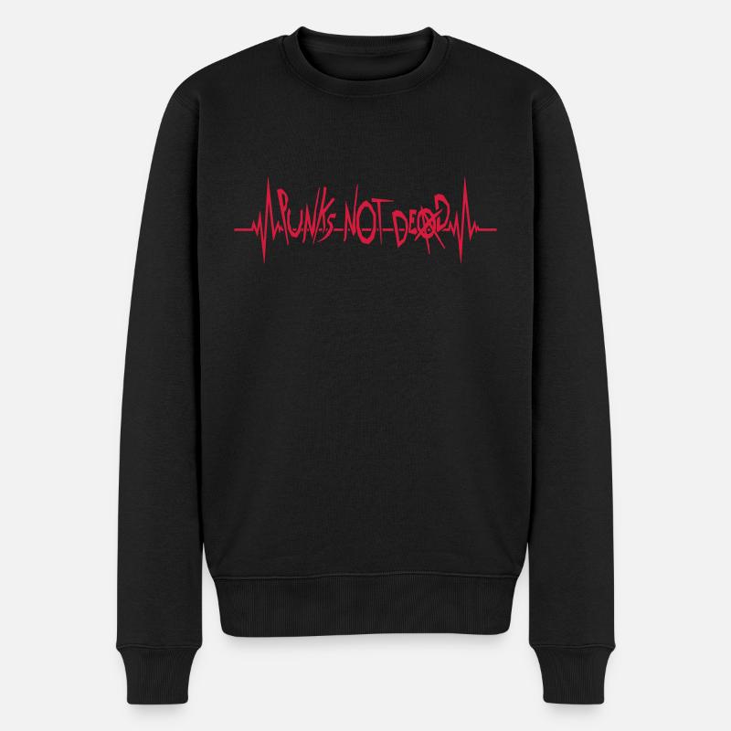 punks not dead Zitat - Männer Premium Bio Pullover - Schwarz