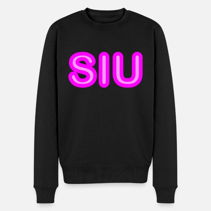 Jugendwort - Siu - Neonschrift in pink - Männer Premium Bio Pullover - Schwarz