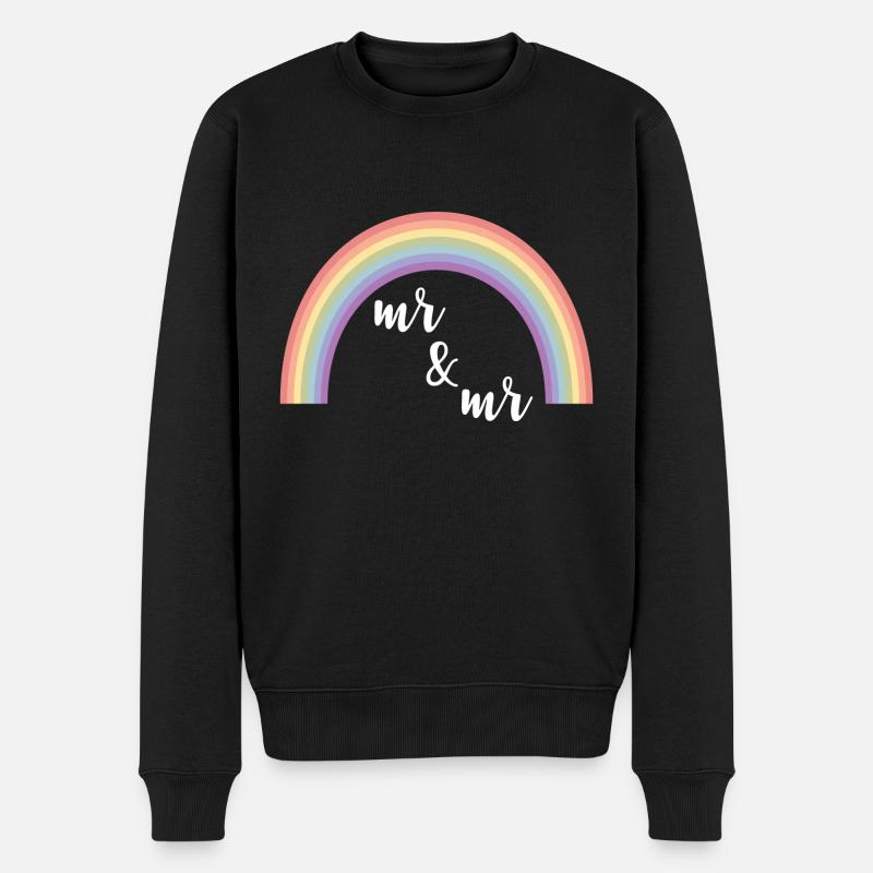 Mr and Mr Regenbogen - Männer Premium Bio Pullover - Schwarz
