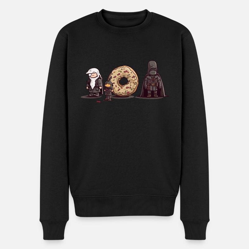 Donut-Kriege - Männer Premium Bio Pullover - Schwarz