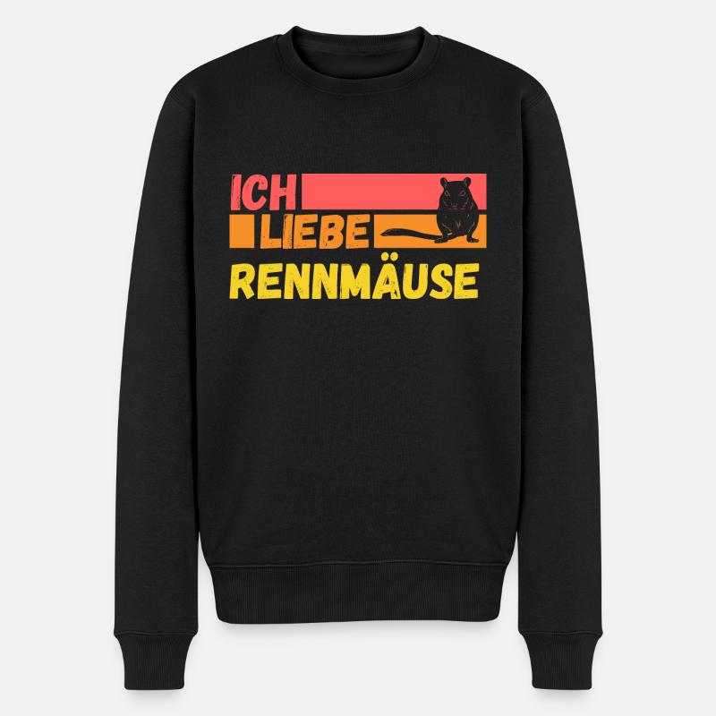 Maus Mäuse Rennmaus - Männer Premium Bio Pullover - Schwarz