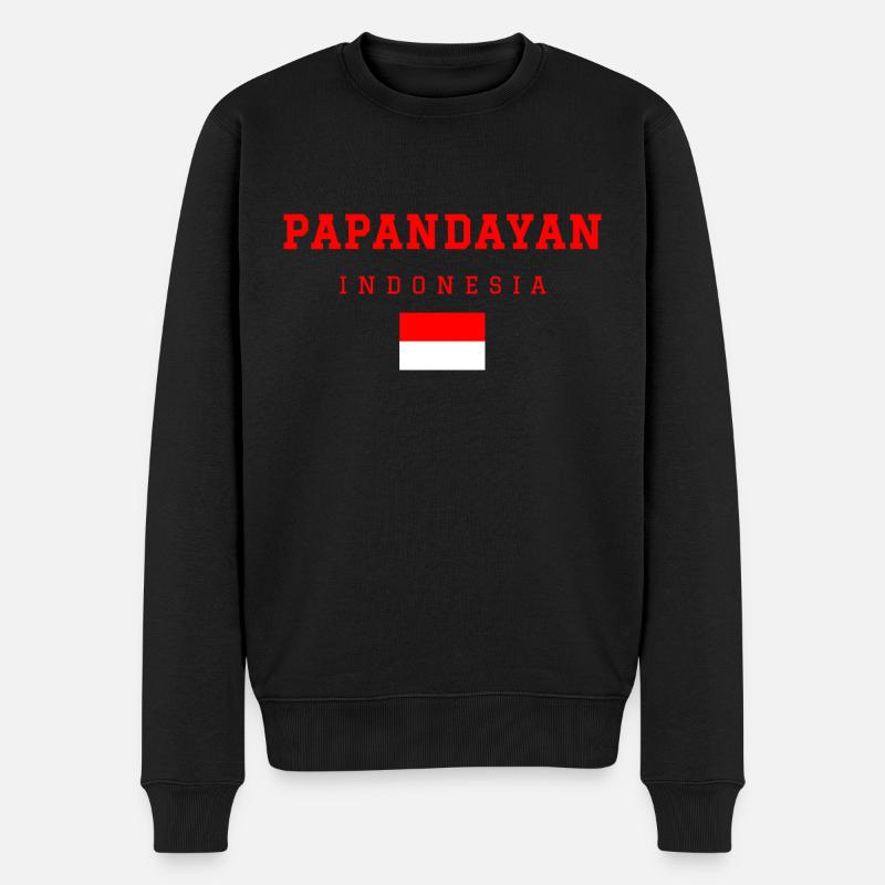 Papandayan Indonesien - Männer Premium Bio Pullover - Schwarz