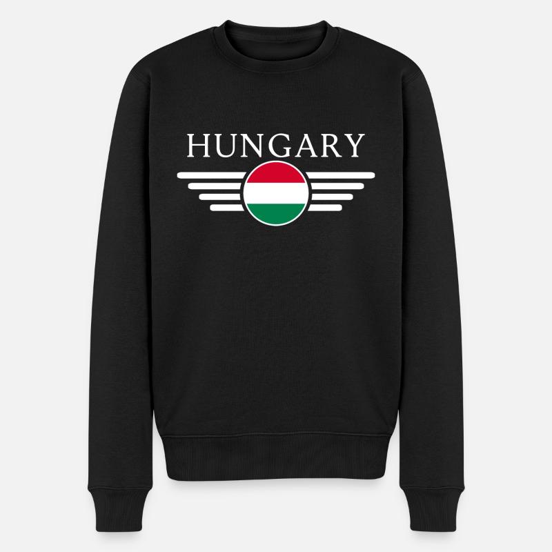Ich liebe Ungarn - Männer Premium Bio Pullover - Schwarz