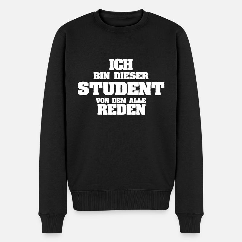 Student als Beruf - Männer Premium Bio Pullover - Schwarz
