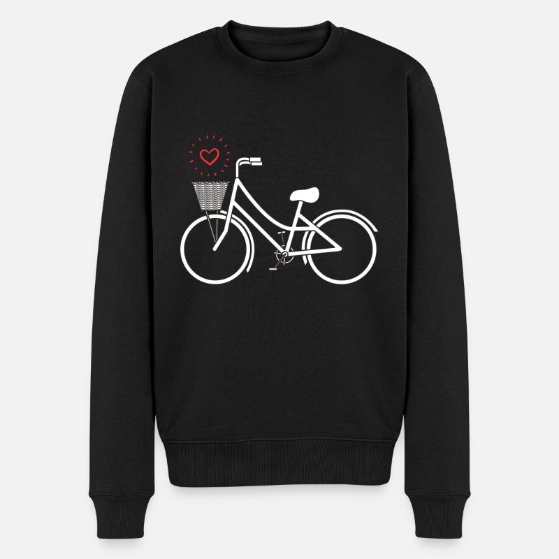 Retro Fahrrad - Männer Premium Bio Pullover - Schwarz