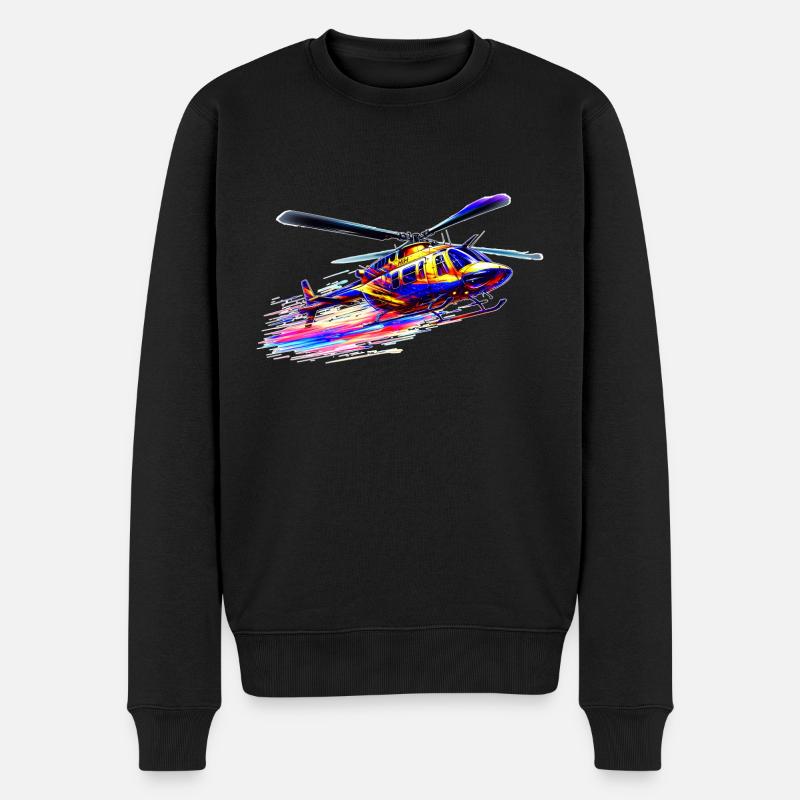 JetRanger Bell 206 - Farve Splash - Økologisk premium-sweatshirt til mænd - sort