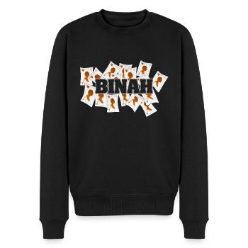 Binah als Vegas - Männer Premium Bio Pullover - Schwarz - Vorne - Nico (187cm)
