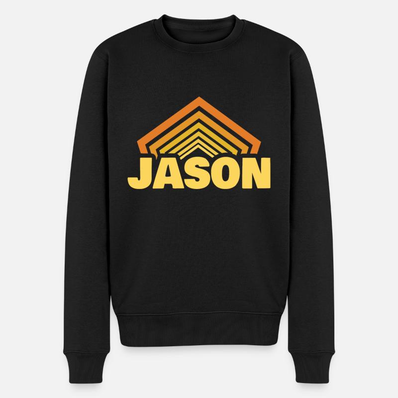 Vorname Jason - Männer Premium Bio Pullover - Schwarz