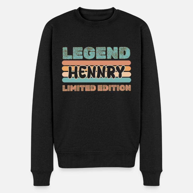 Prénom Hennry - Pull Premium bio Homme - noir