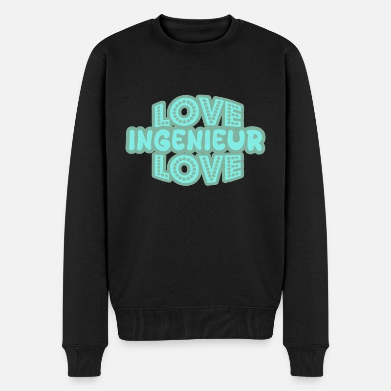 Ingenieur als Spruch - Männer Premium Bio Pullover - Schwarz