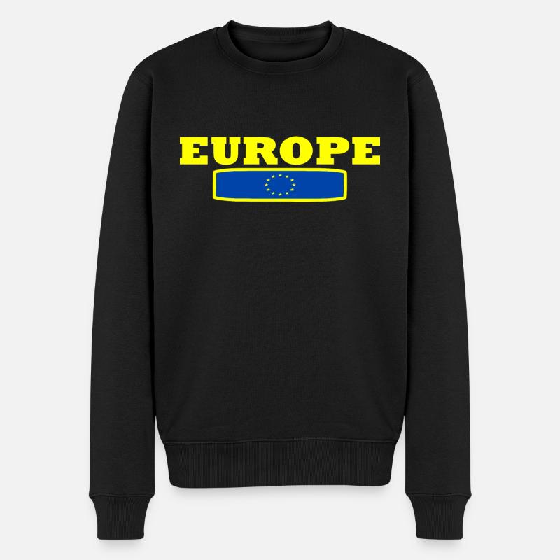 Europa - Männer Premium Bio Pullover - Schwarz