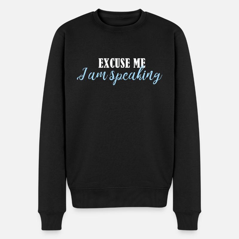 Entschuldigung, ich spreche - Männer Premium Bio Pullover - Schwarz