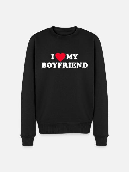 I Love My Boyfriend - Men's Premium Organic Jumper - black