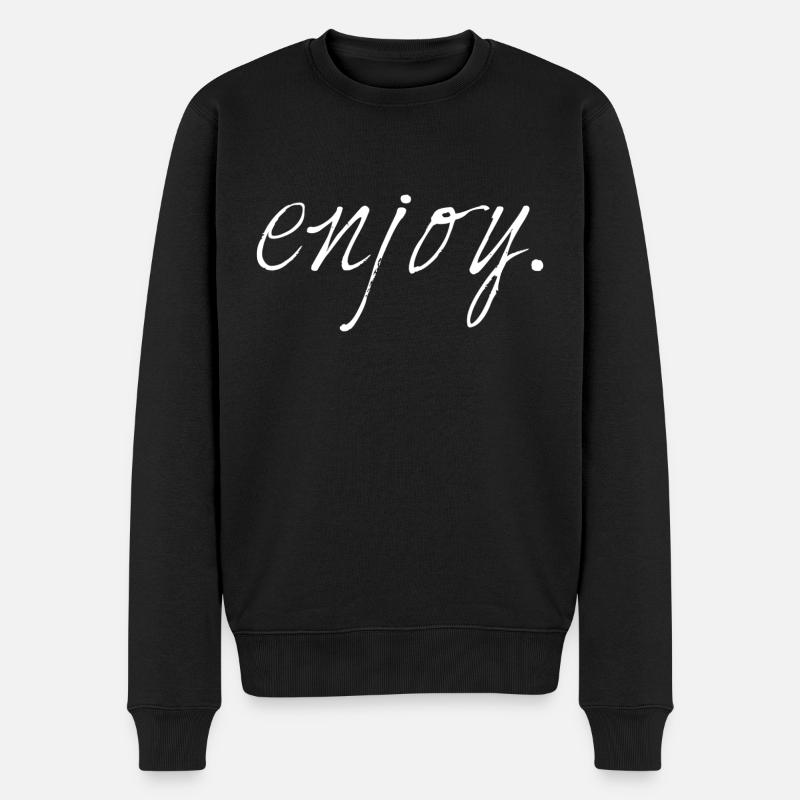 enjoy - Männer Premium Bio Pullover - Schwarz