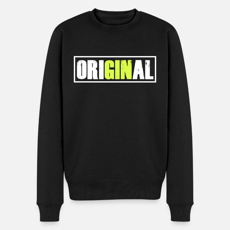 OriGINal GIN Liebhaber Gin - Männer Premium Bio Pullover - Schwarz