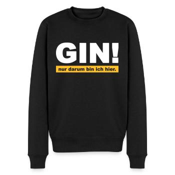 Gin, #gin, - Männer Premium Bio Pullover - Schwarz - Vorne - Nico (187cm)
