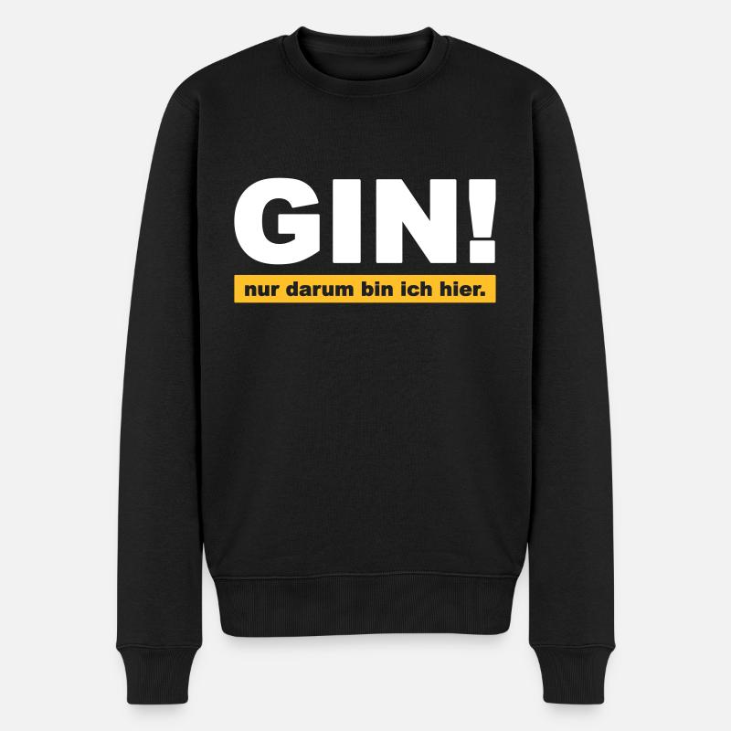 Gin, #gin, - Männer Premium Bio Pullover - Schwarz