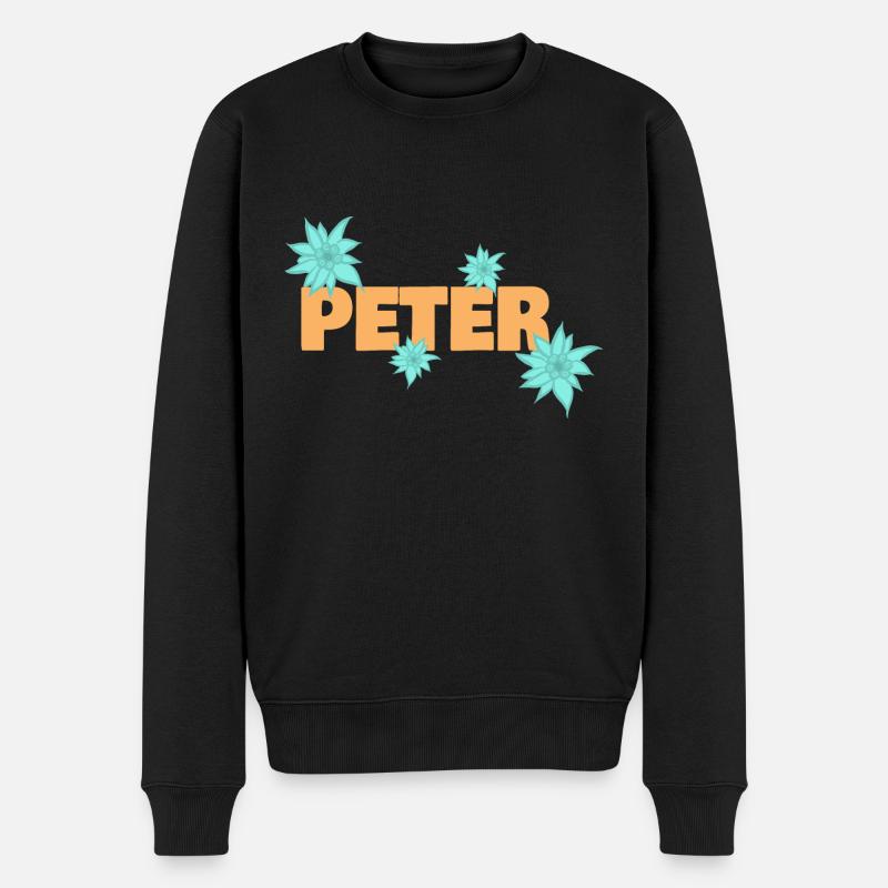 Edelweiß Peter - Männer Premium Bio Pullover - Schwarz