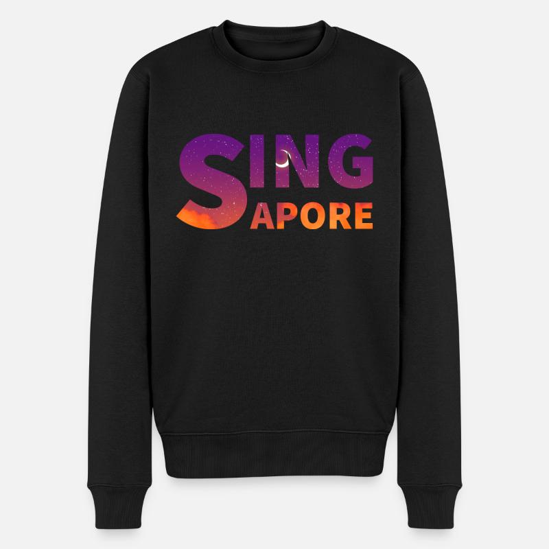 Singapur - Männer Premium Bio Pullover - Schwarz