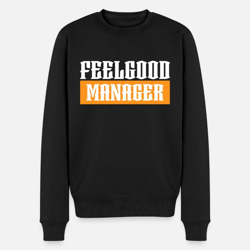 Agentur Feelgood manager orange tshirt schwarz - Männer Premium Bio Pullover - Schwarz