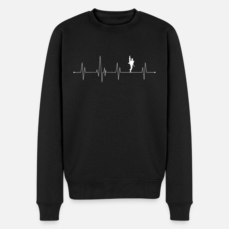 Kampfsport Herzschlag weiß - Männer Premium Bio Pullover - Schwarz