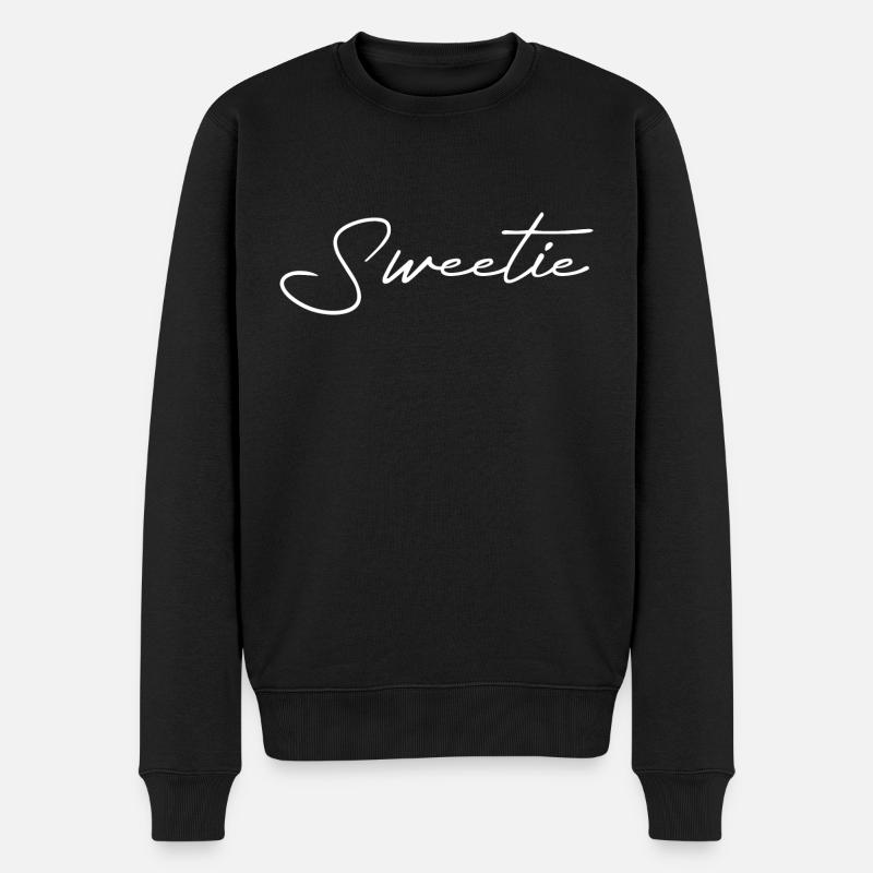 Sweetie white - Männer Premium Bio Pullover - Schwarz
