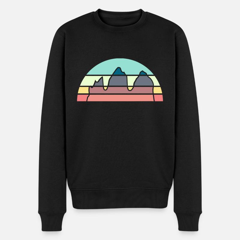 Drei Zinnen kunstvoll - Männer Premium Bio Pullover - Schwarz