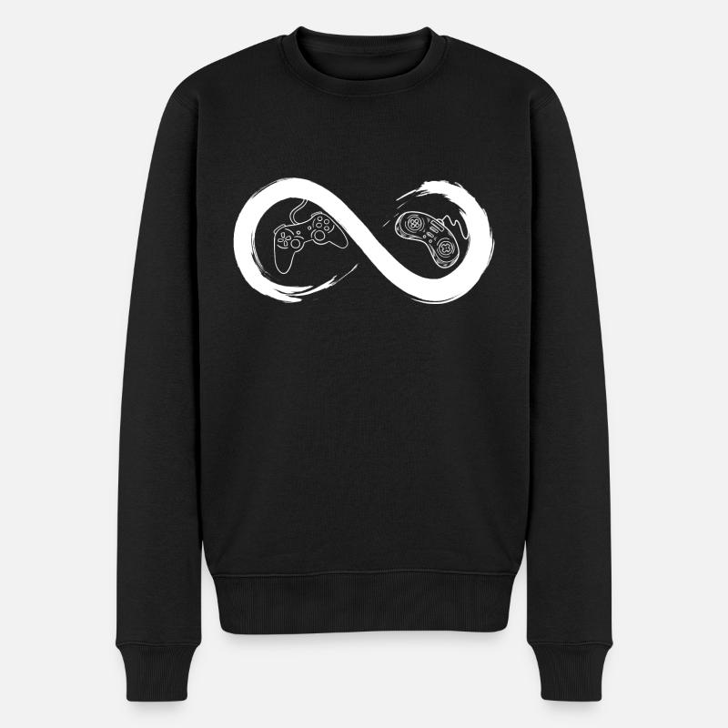 Unendliche Konsole - Männer Premium Bio Pullover - Schwarz