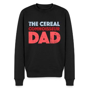 The Cereal Connoisseur Dad - Men's Premium Organic Jumper - black - Front - Nico (187cm)