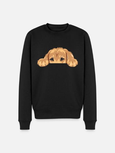 Drôle de chiot golden retriever - Pull Premium bio Homme - noir