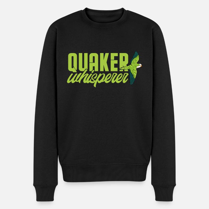 Quaker whisperer Quaker parrot lover - Männer Premium Bio Pullover - Schwarz