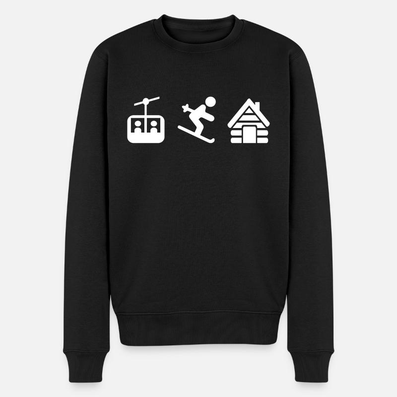 Ski - Männer Premium Bio Pullover - Schwarz