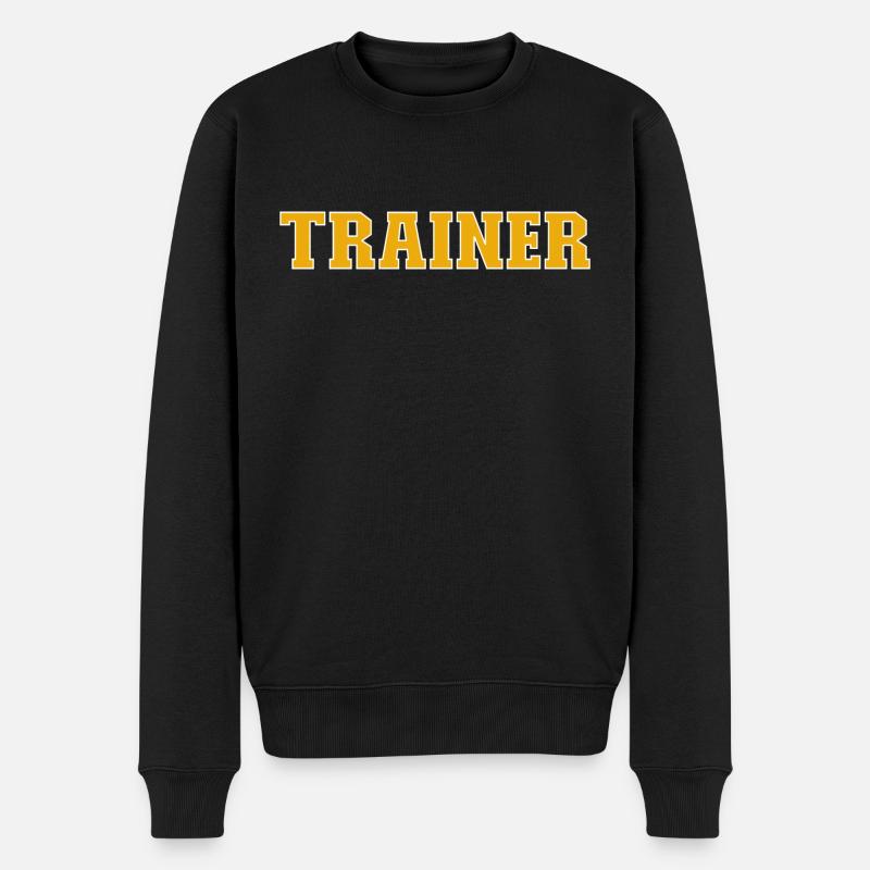 Trainer - Männer Premium Bio Pullover - Schwarz