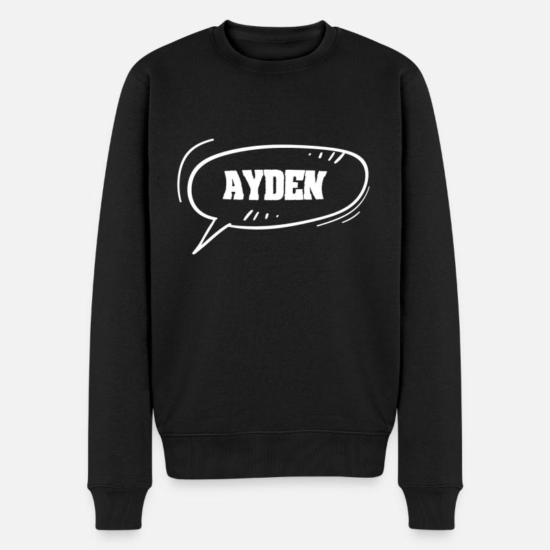 Vorname Ayden - Männer Premium Bio Pullover - Schwarz
