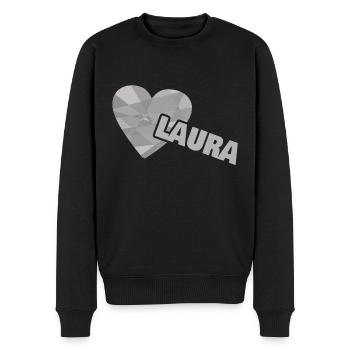 Laura - Männer Premium Bio Pullover - Schwarz - Vorne - Nico (187cm)