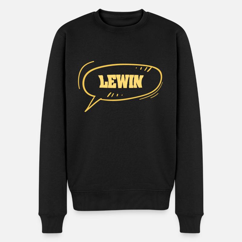 Vorname Lewin - Männer Premium Bio Pullover - Schwarz