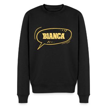 Vorname Bianca - Männer Premium Bio Pullover - Schwarz - Vorne - Nico (187cm)