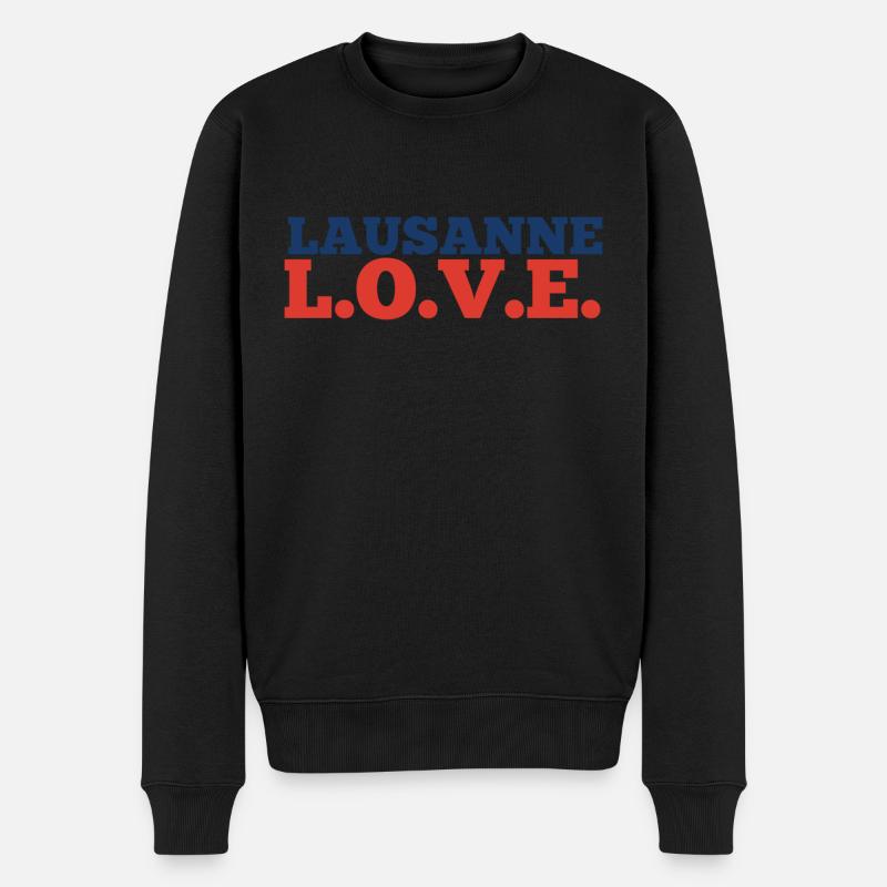 Lausanne - Männer Premium Bio Pullover - Schwarz