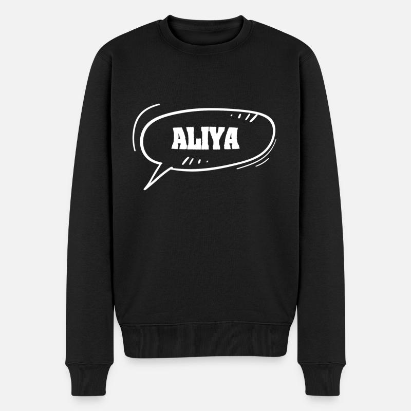 Vorname Aliya - Männer Premium Bio Pullover - Schwarz