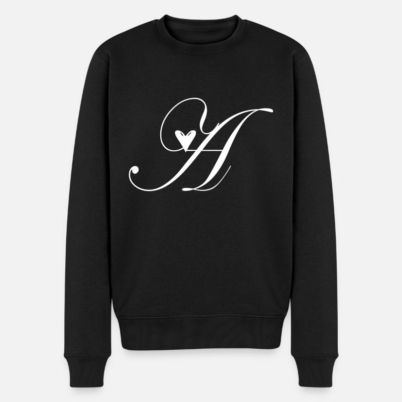 Monogramma A Cuore Vite - Maglione ecologico premium da uomo - nero